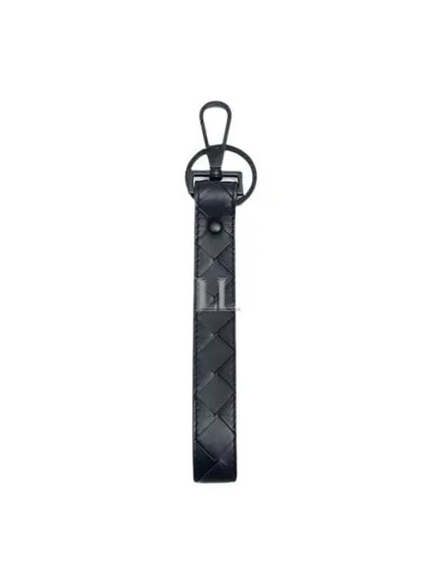 Luxury Bottega Veneta Intrecciato Key Holder Midnight Blue