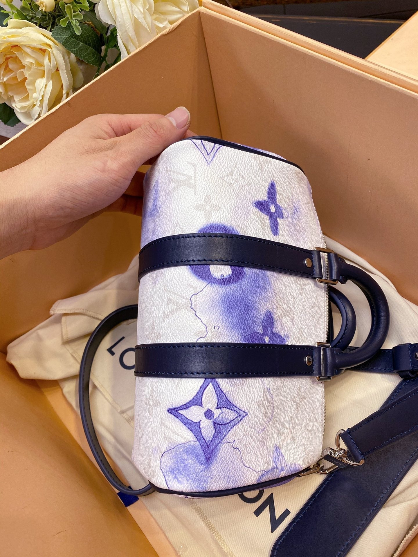Top Quality Keepall Xs Nano 21cm White-Blue
