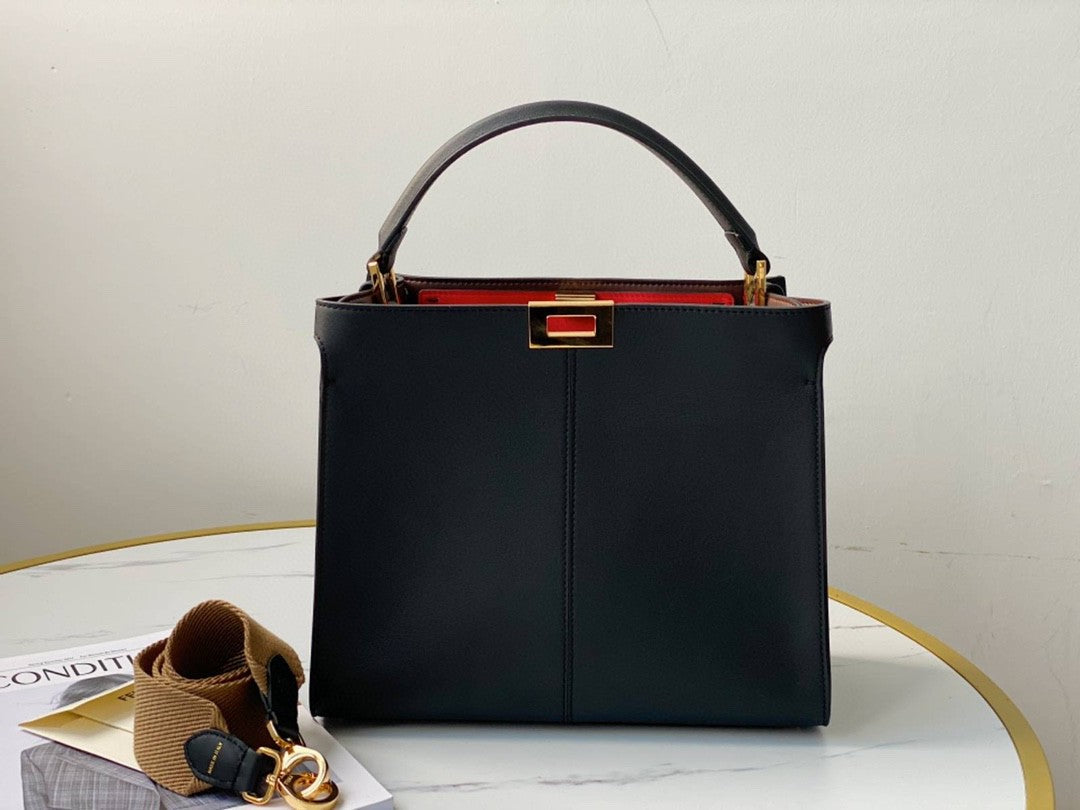 Top QualityTop Quality Peekaboo X-Lite Tote Medium Black Bag For Woman 30cm/12in