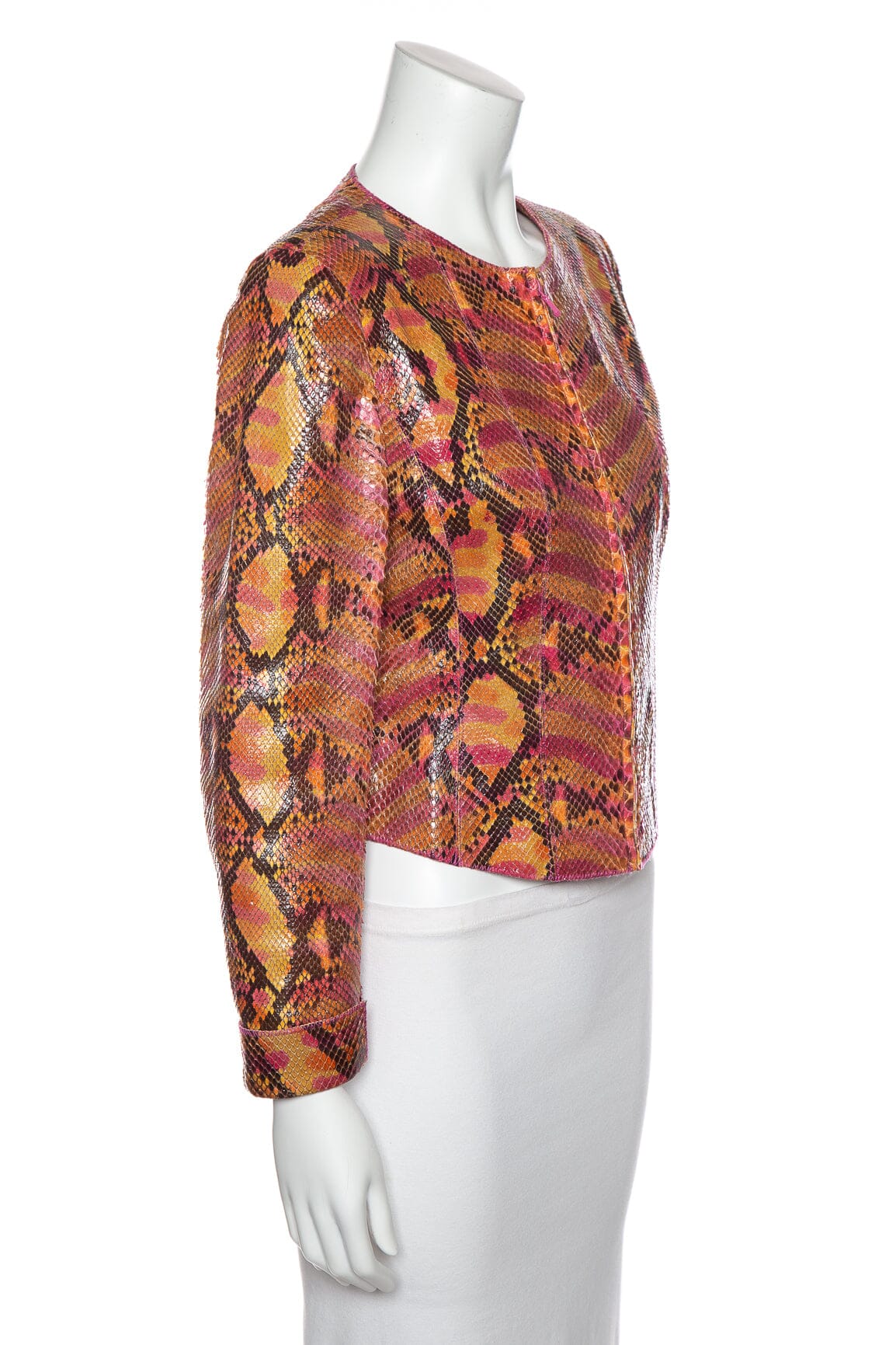 Chanel   2000 Multicolor Python Zip Up Jacket SZ 40