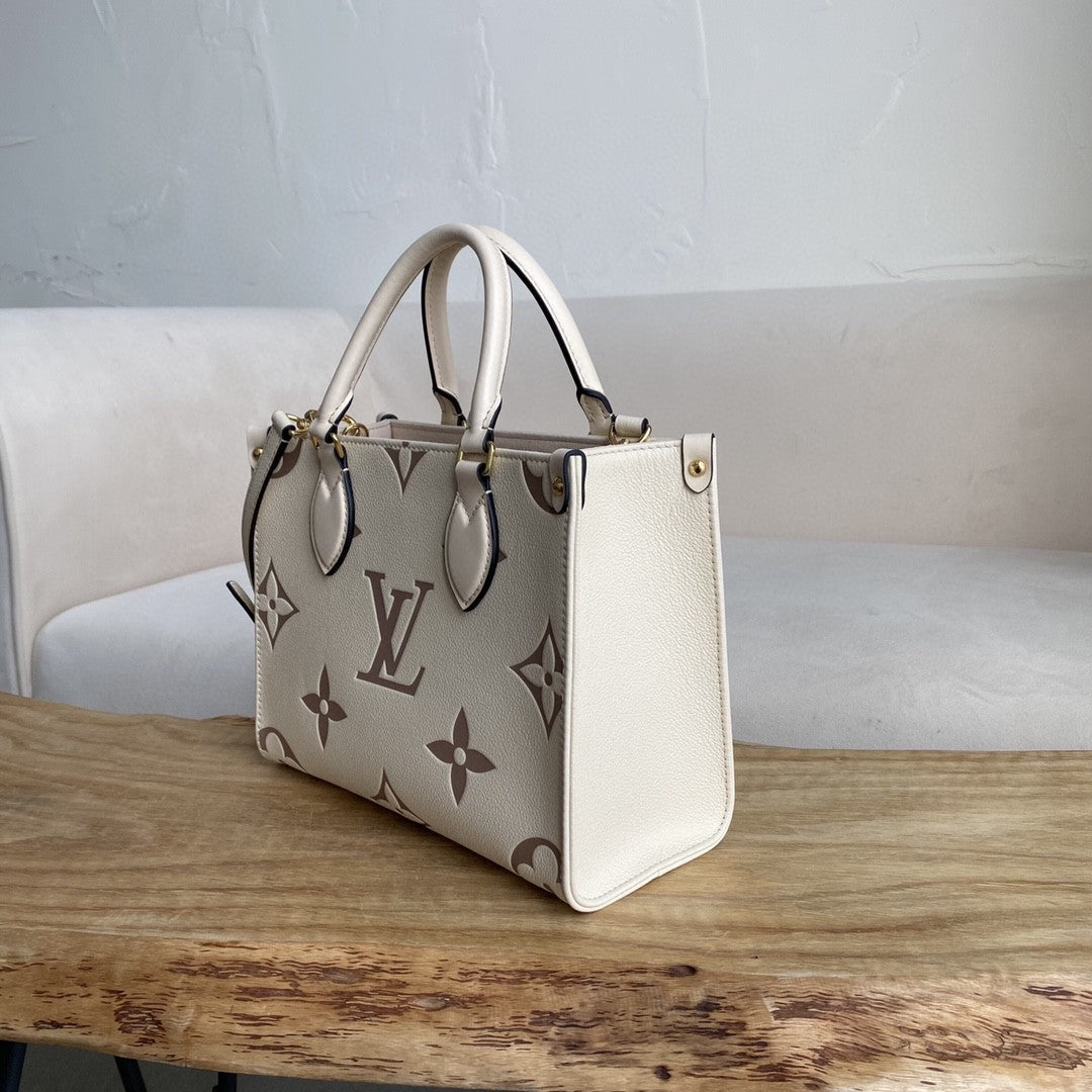 Top Quality On The Go PM Bag Monogram Empreinte 9.8in/25cm Beige Top Quality