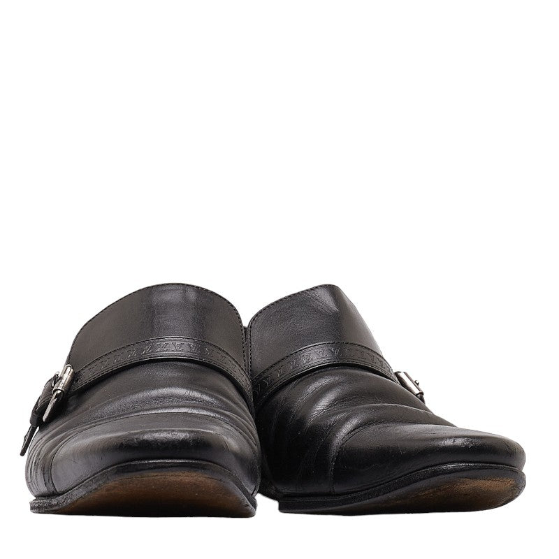 Louis Vuitton LV Logo Monkstrap Shoes Size 7 M Black Leather  LOUIS VUITTON