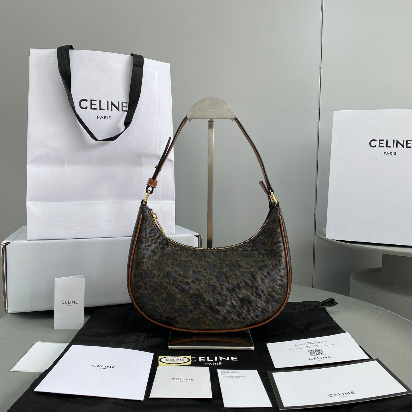 Top Quality Ava Bag In Triomphe Canvas Brown For Women 9in/23.5cm 193952BZJ.04LU