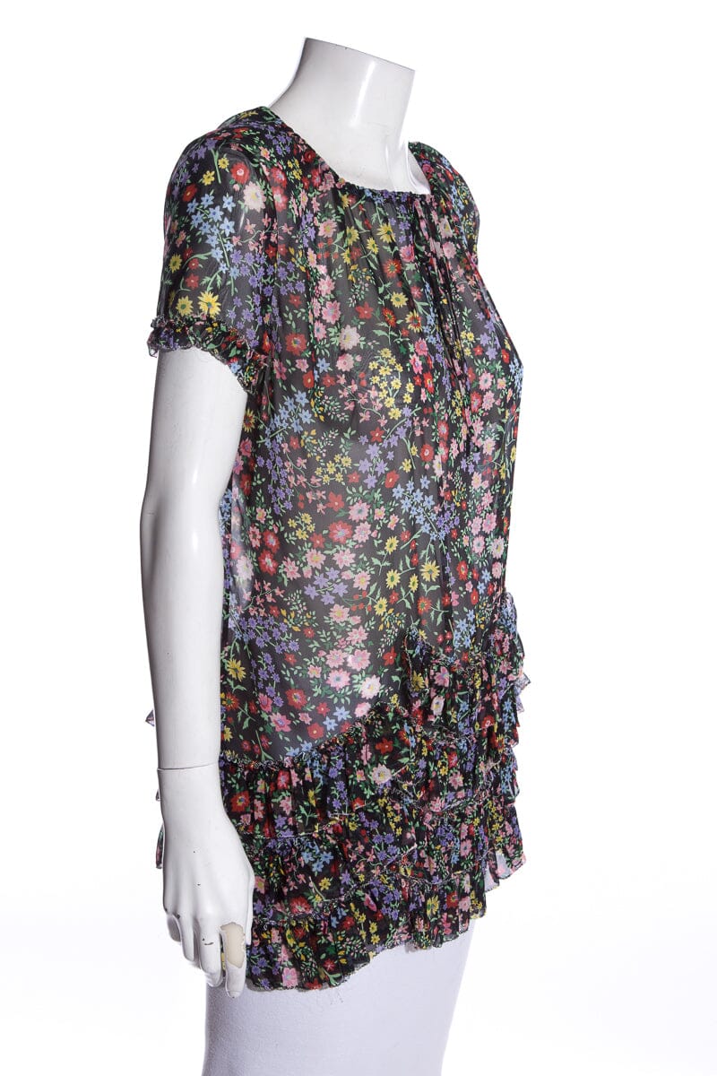 Gucci Black & Multi Floral Blo  SZ 36
