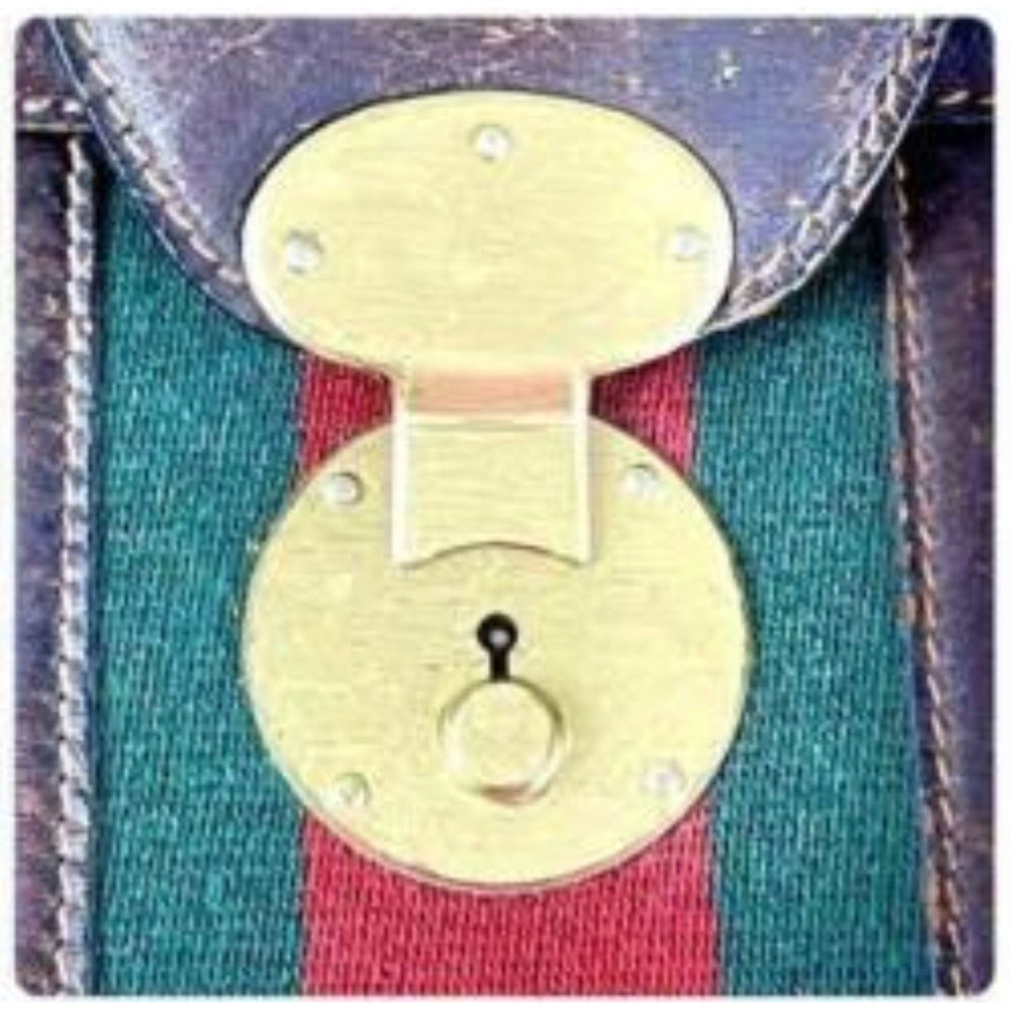RARE, early Gucci, tan/light yellow coated canvas & brown leather, XXL doctor's satchel/Boston bag/overnight/weekend bag, with a lock & key