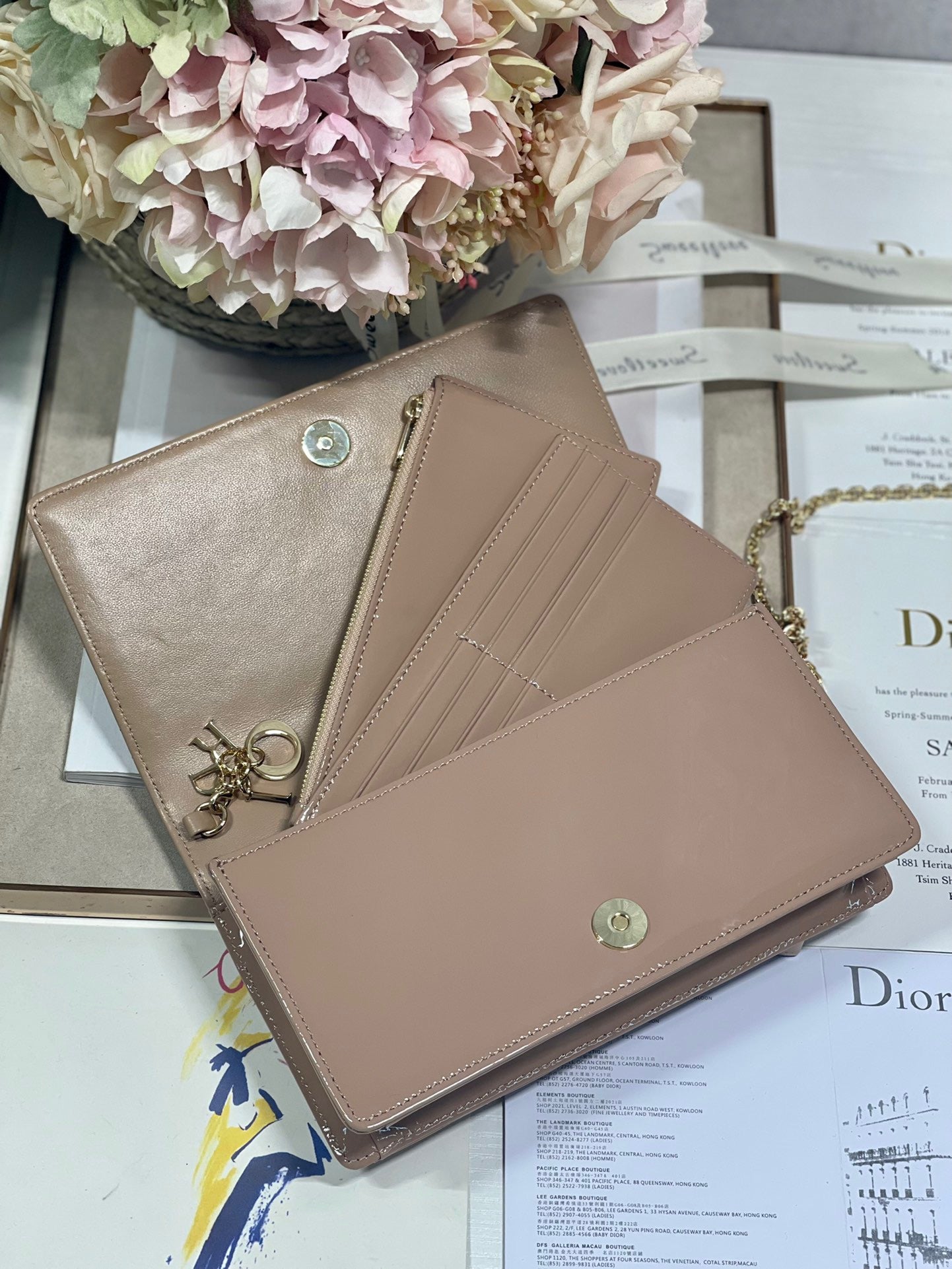 Top Quality Lady Pouch Beige, For Women, Womens Handbags 8.5in/21.5cm CD S0204OVRB_M45M