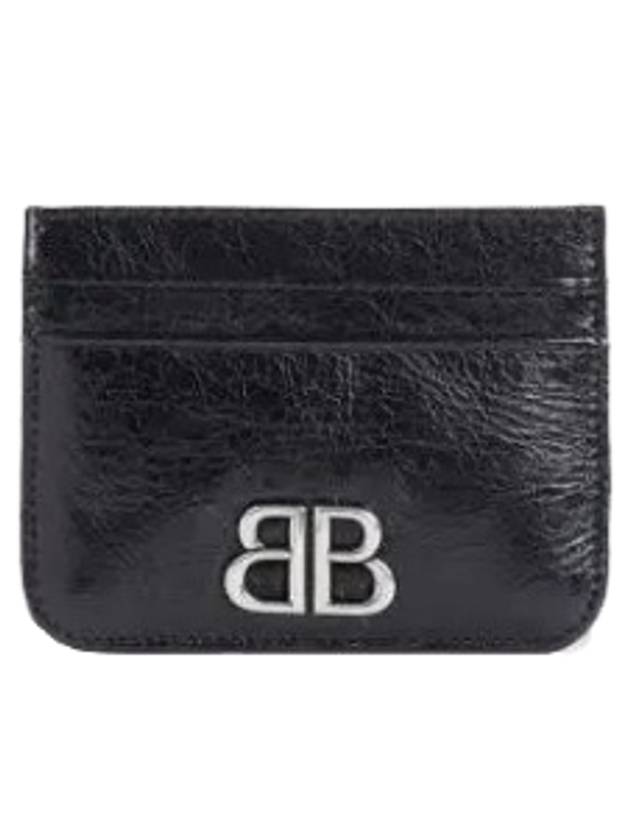 Luxury Balenciaga Trending 2025 BB Logo Card Wallet Black