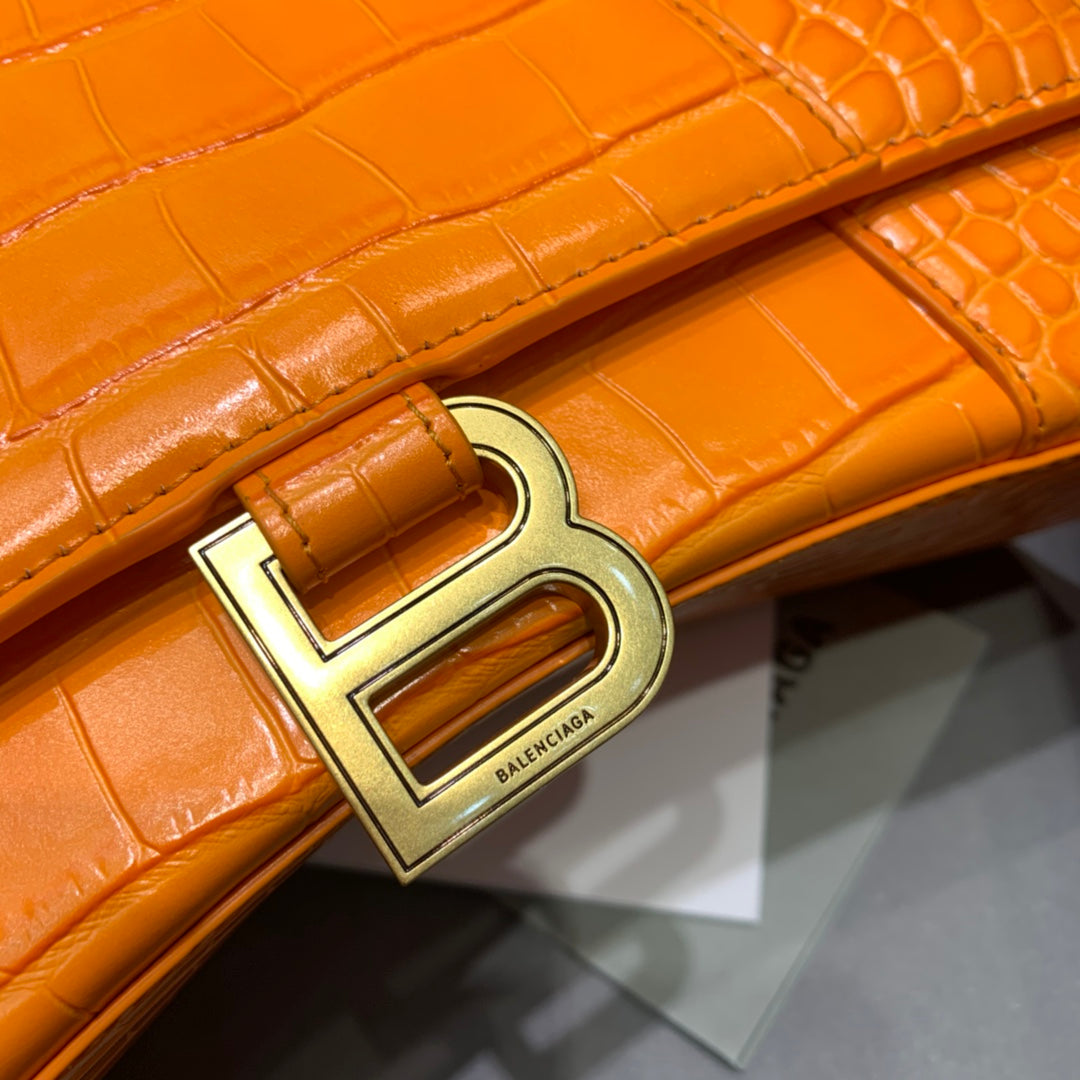 Top Quality Hourglass Small Handbag In Orange, For Women,  Bags 9in/23cm