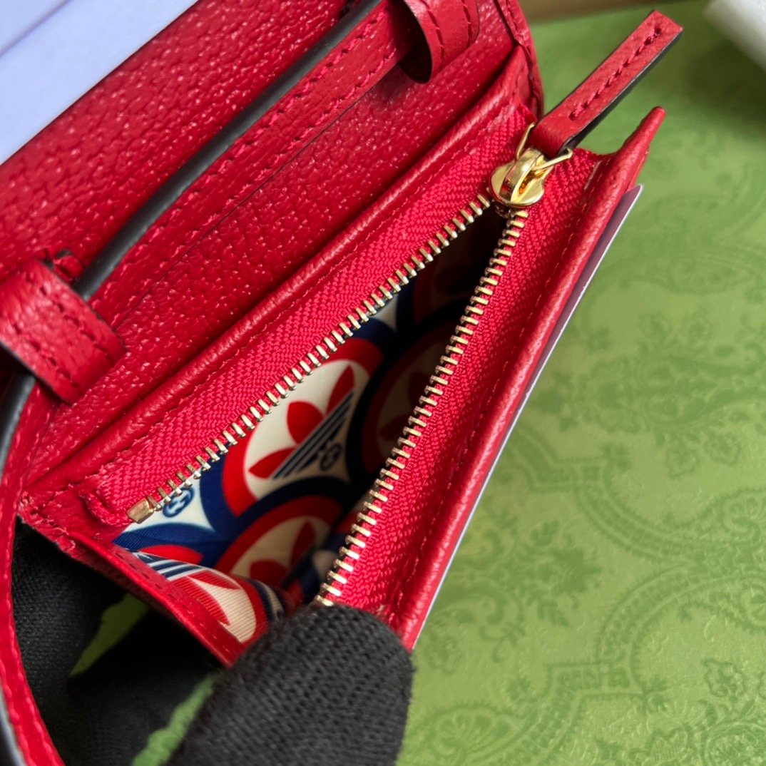gg x Adidas Card Case With Horsebit Red For Women, Women’s Bags 4in/11cm gg‎