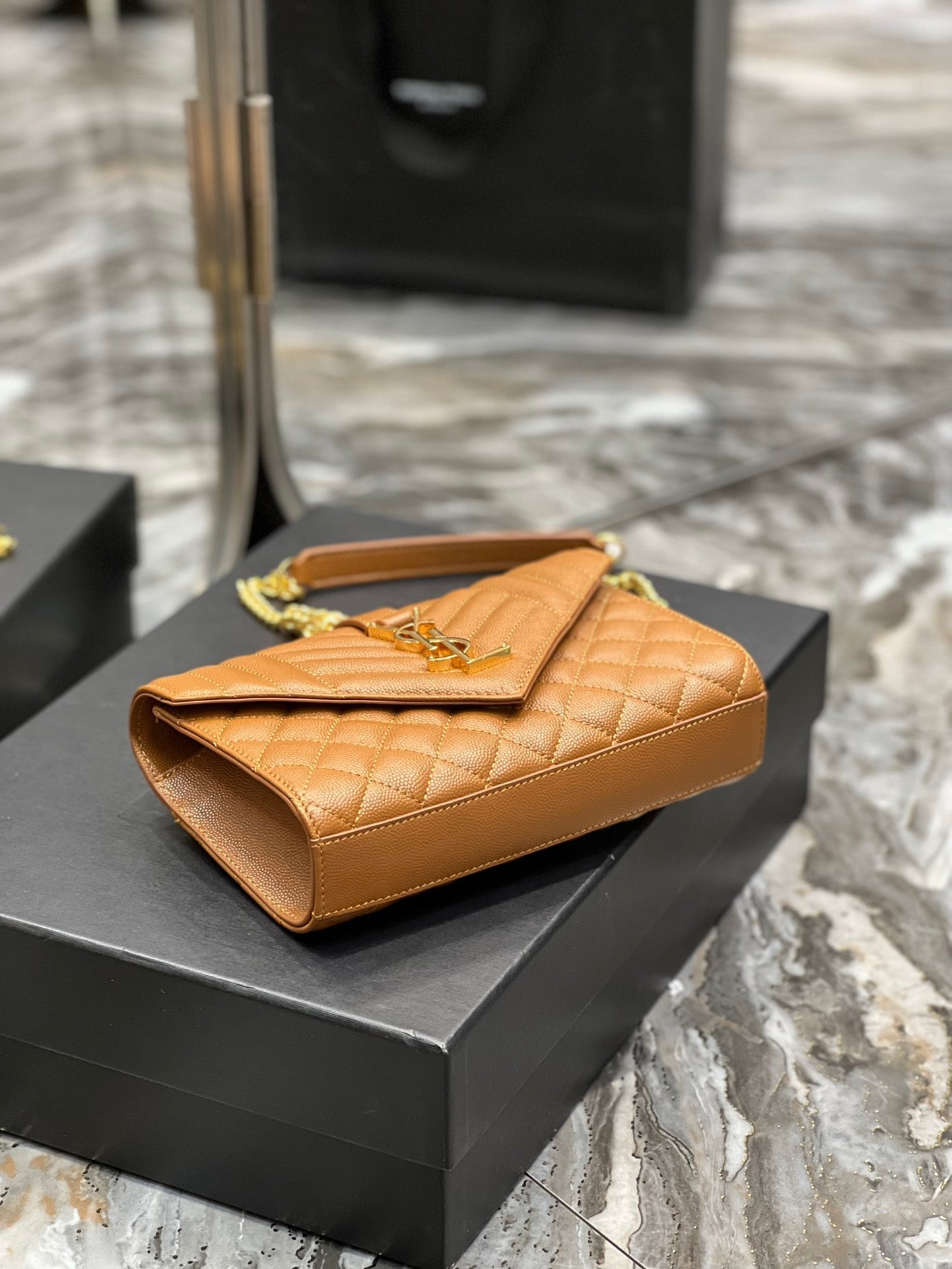 YSSL Small Bag Dark Natural In Mix Matelasse For Women 8in/21cm YSL 600195BOW919207
