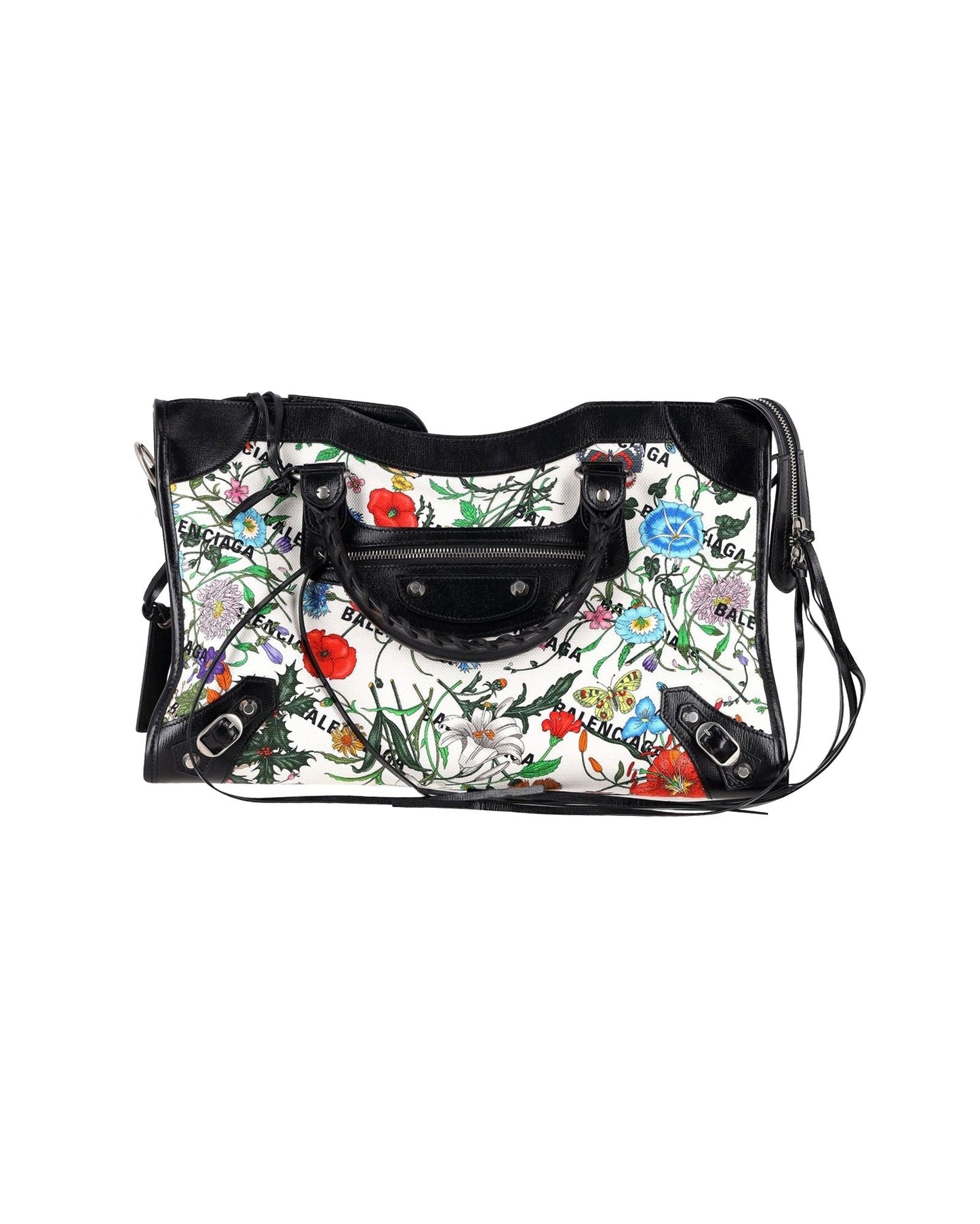 Gucci x Luxury Balenciaga Trending 2025 The Hacker Project Floral Neo Classic Bag Medium in White Floral Canvas