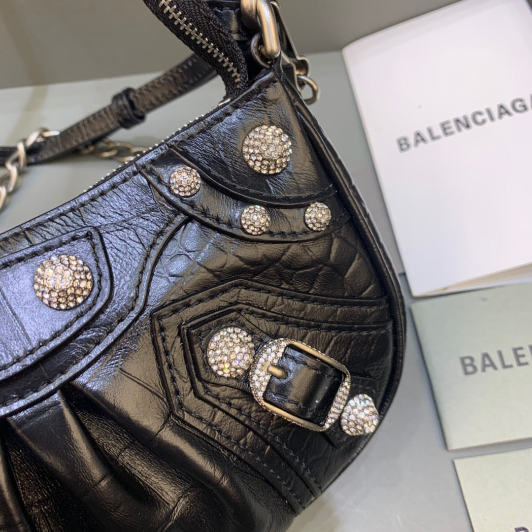 Top Quality Le Cagole Mini Bag With Chain Black, For Women,  Bags 8.2in/21cm 69581423EJY1000