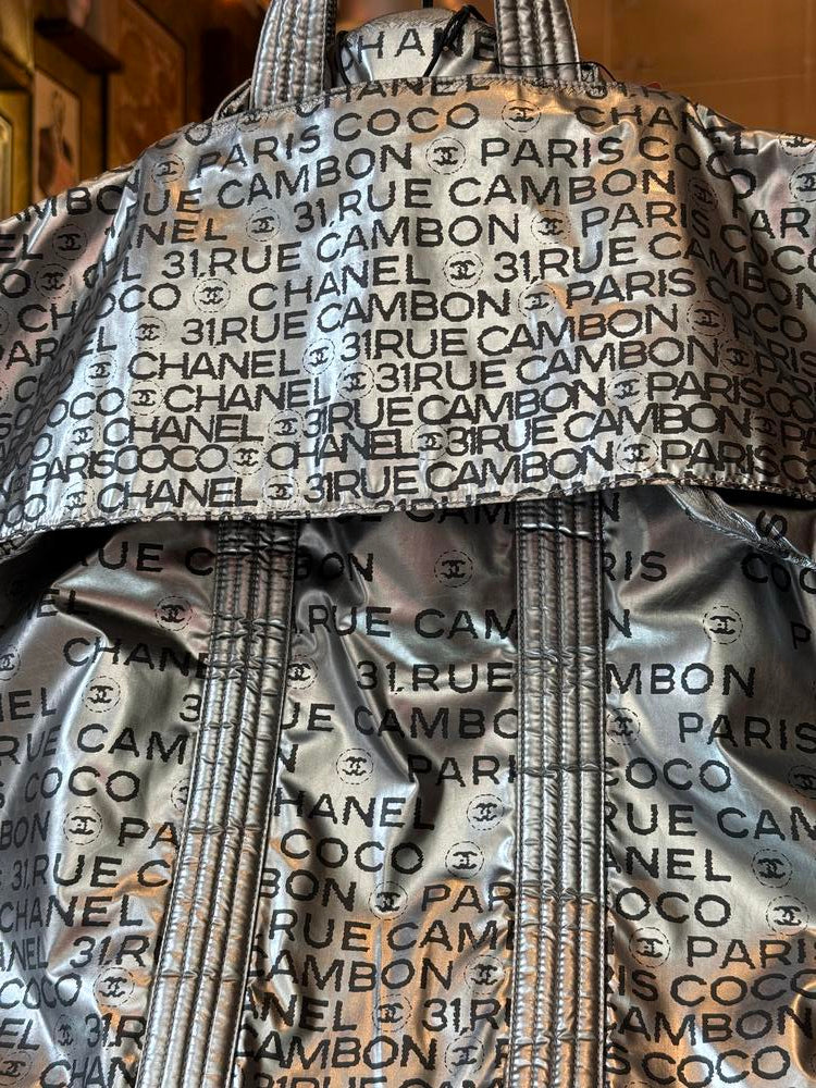 Chanel Y2K Rue Cambon Garment Bag Cover Silver