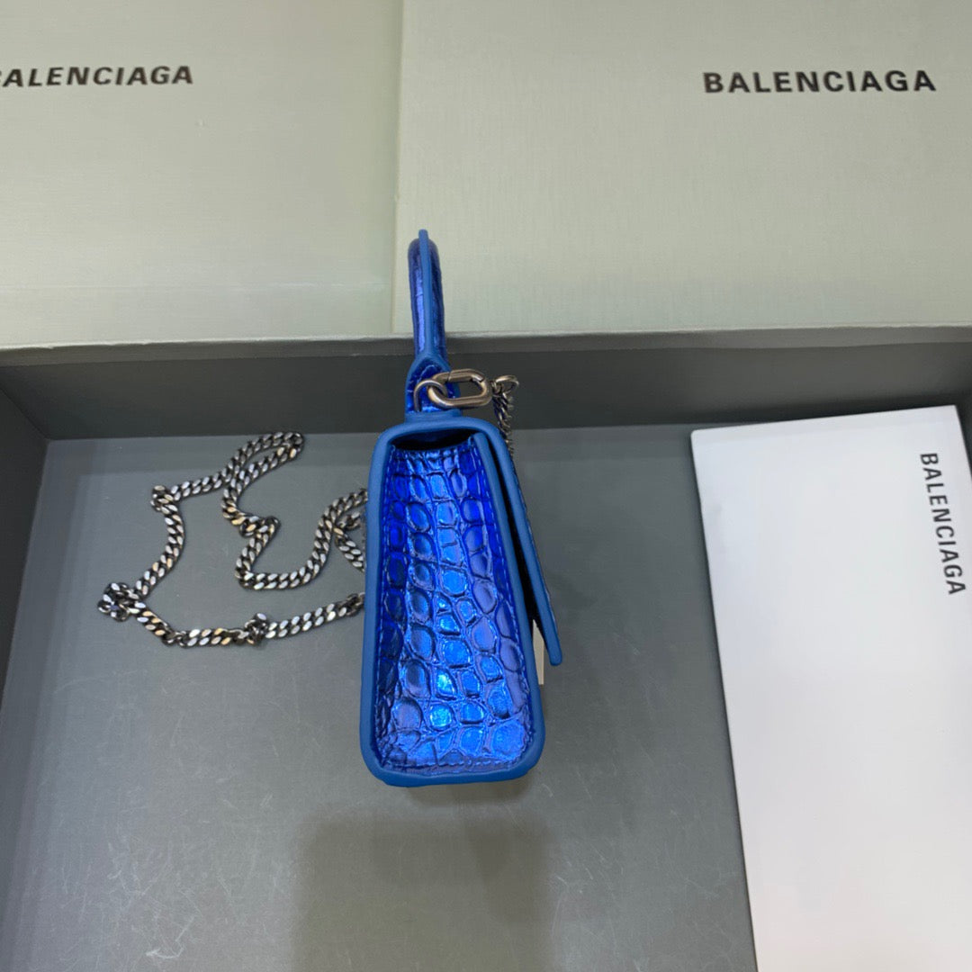 Top Quality Hourglass Mini Handbag With Chain In Light Blue, For Women,  Bags 4.7in/12cm