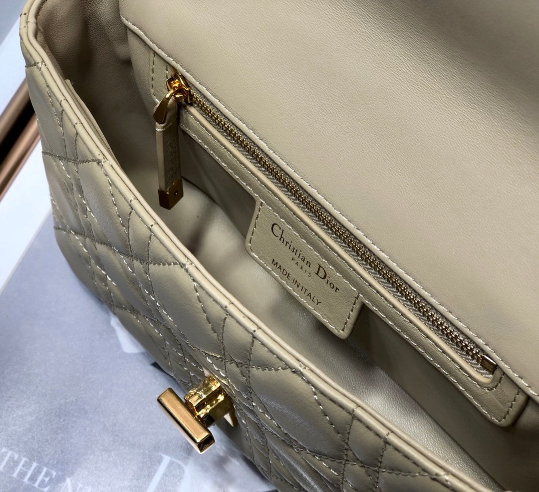 Top Quality Small Caro Bag Beige For Women 8in/20cm CD M9241UWHC_M39U