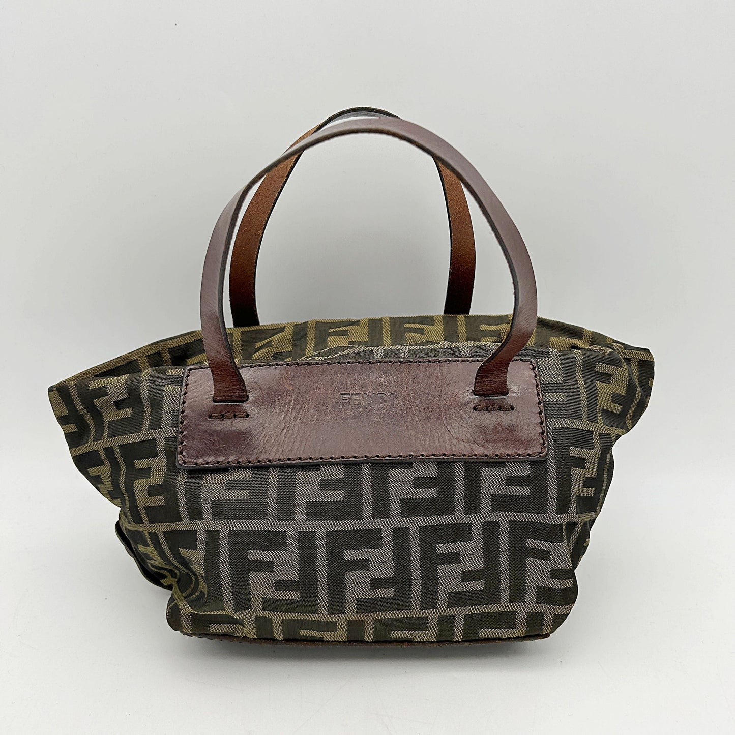 Fendi Zucca FF Top Handle Bag   - Brown Handle Bags, Handbags fe8814vf