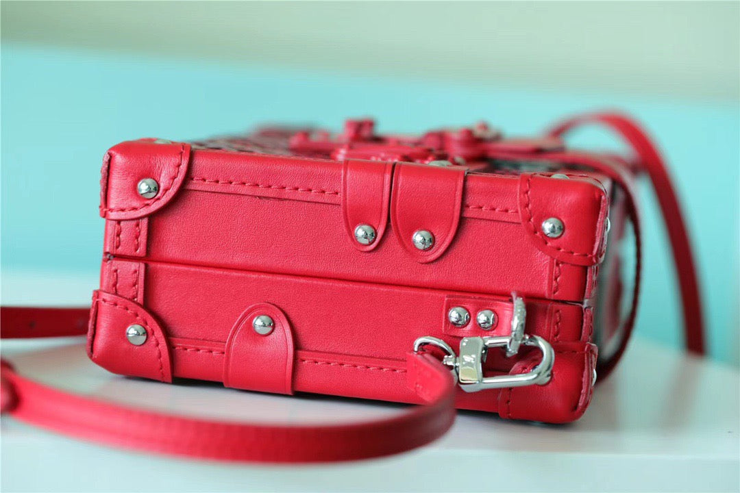 Top Quality Petite Malle Monogram Red For Women, Womens Handbags, Shoulder And Crossbody Bags 7.9in/20cm Top Quality 