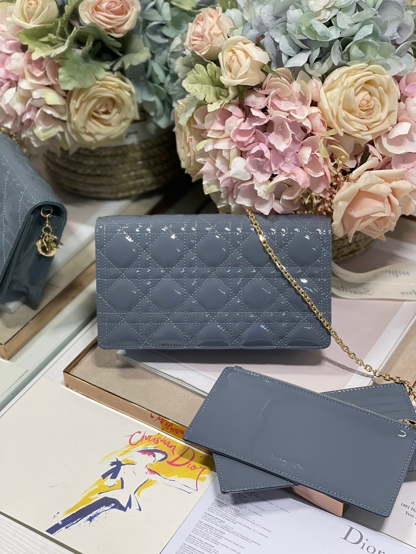 Top Quality Lady Pouch Smoky blue, For Women, Womens Handbags 8.5in/21.5cm CD