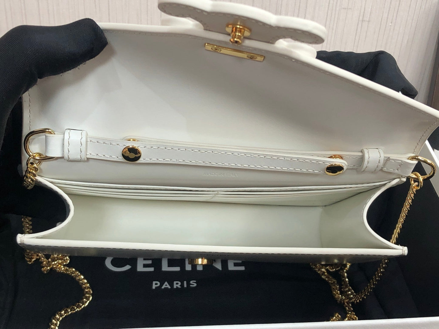 Top Quality Wallet On Chain Triomphe White For Women 7in/19cm 