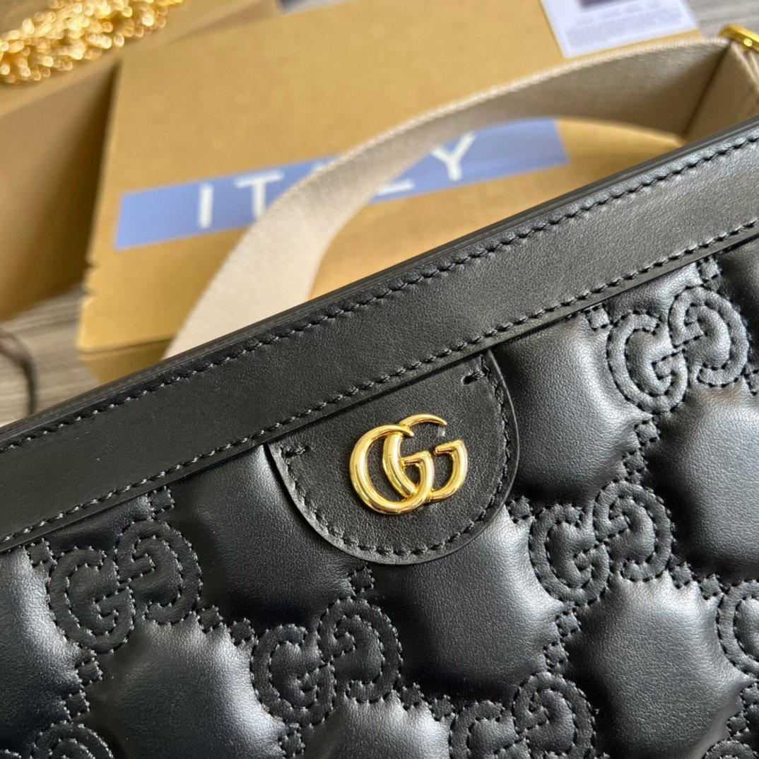 gg Matelasse Shoulder Bag Black For Women, Women’s Bags 10in/26cm gg