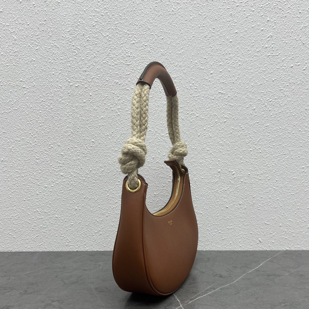 Top Quality Mirror Hobo Bag Brown For Women 9.6in/24.5cmÂ 