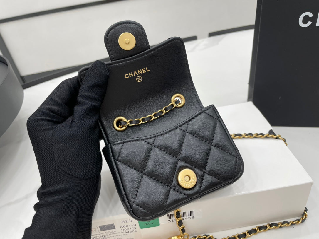CHLMini Flap Bag Black For Women, Women’s Bags 3.5in/9cm