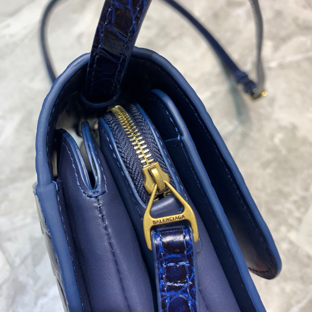 Top Quality B Small Lizard Effect Cross-body Bag In Dark Blue, For Women,  Bags 7in/18cm