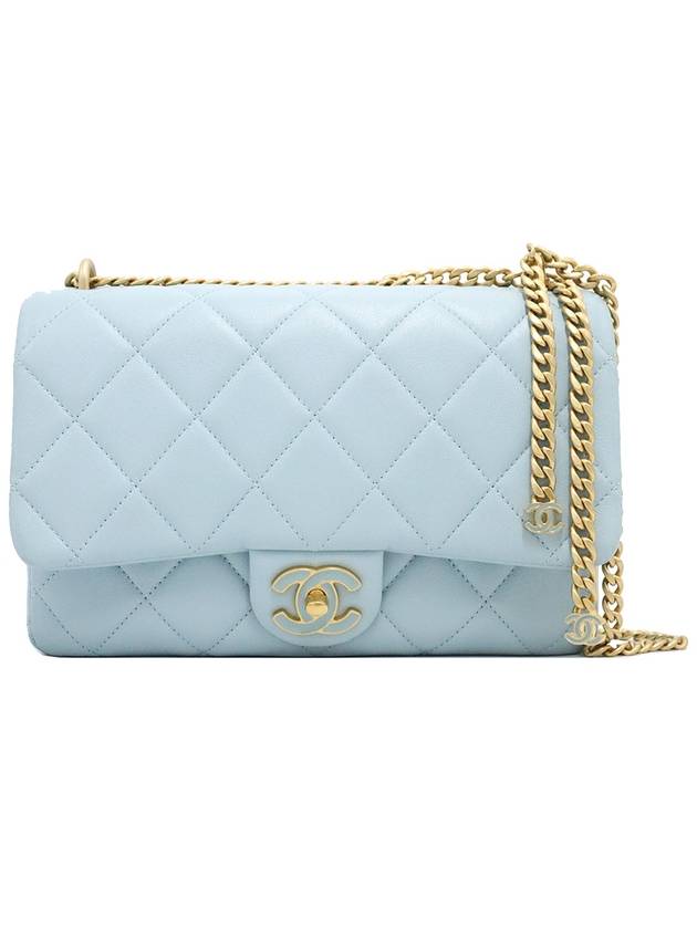 Chanel AS3114 Sky Blue Lambskin Gold Metal Mini Flap Petit Sac Chain Shoulder Bag Chanel