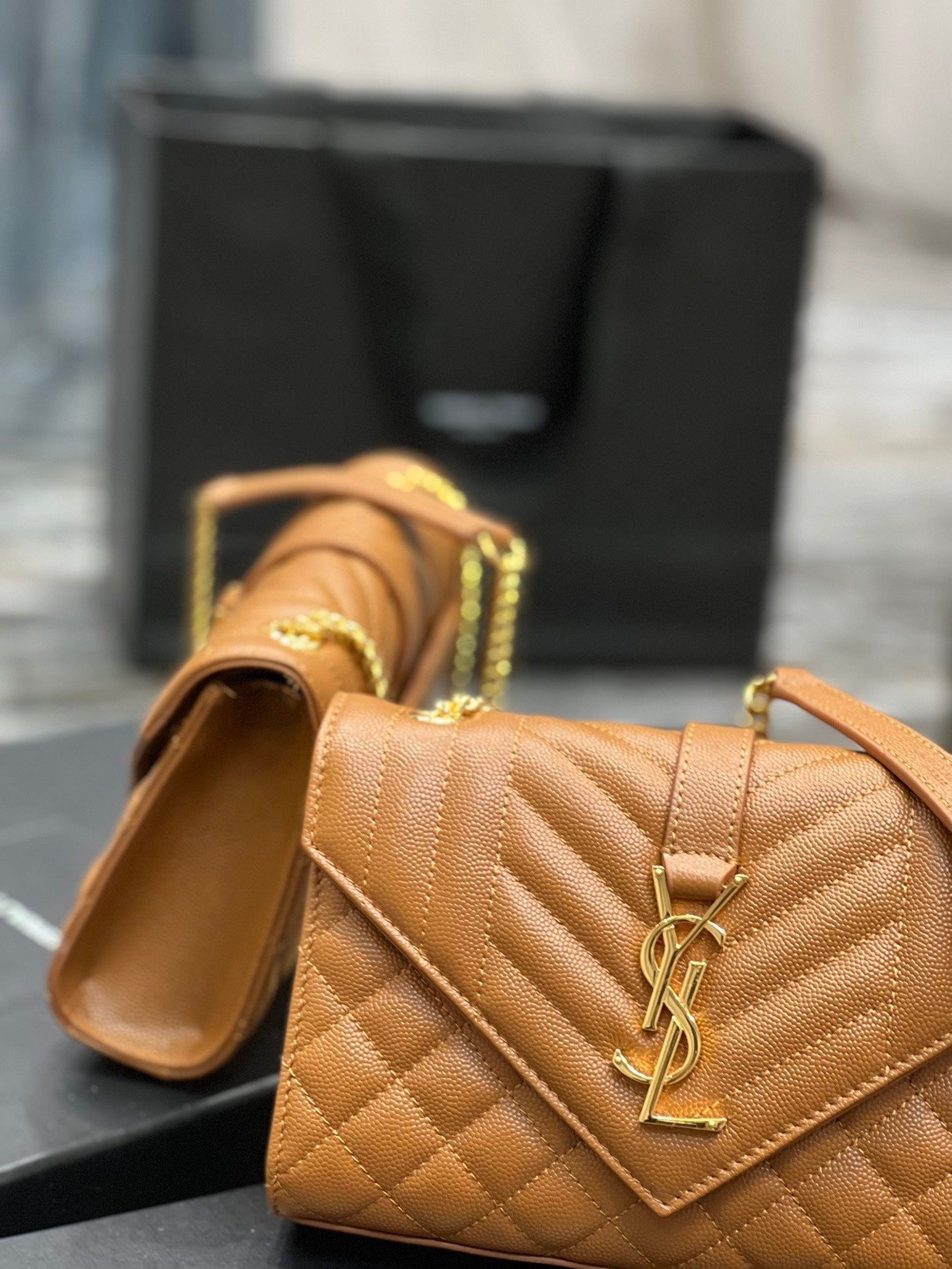 YSSL Small Bag Dark Natural In Mix Matelasse For Women 8in/21cm YSL 600195BOW919207
