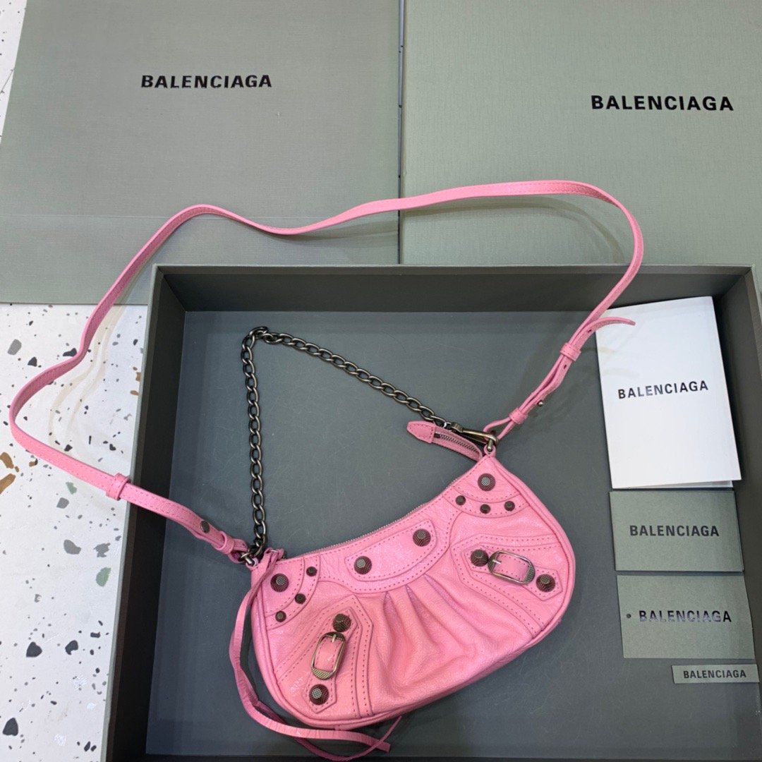 Top Quality Le Cagole Mini Bag With Chain Light Pink, For Women,  Bags 8.2in/21cm