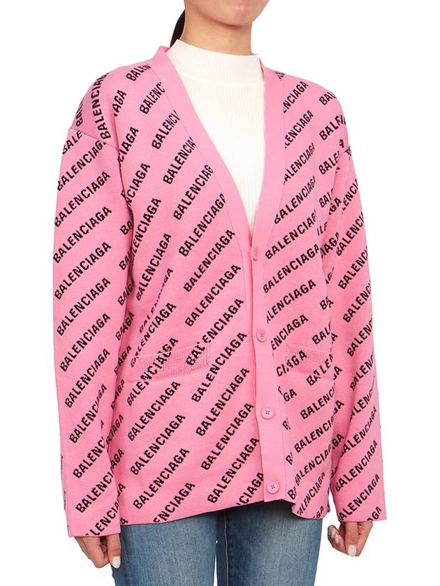 Luxury Balenciaga Trending 2025 All-Over Logo Cardigan Pink