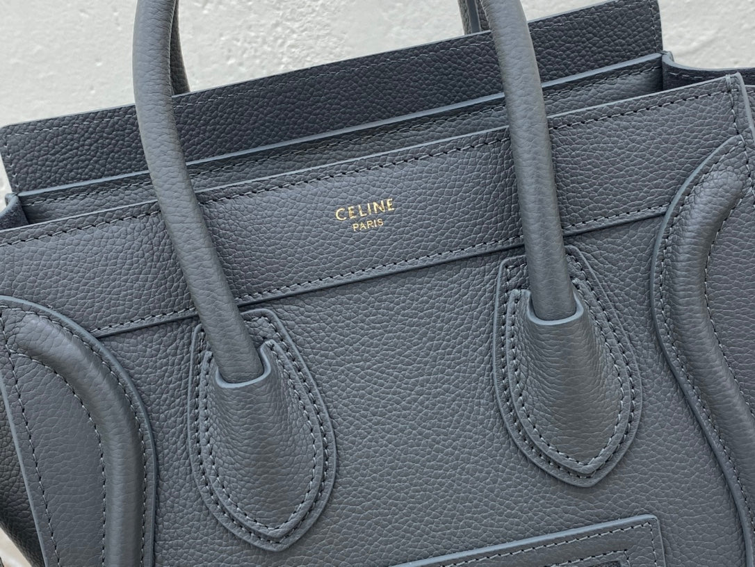 Top Quality Nano LuGucciage Bag In Drummed Grey For Women 8in/20cm 189243AQL.10KL