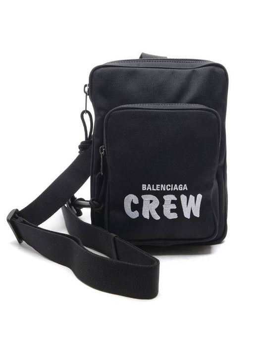 Luxury Balenciaga Trending 2025 Explorer Logo Cross Bag Black