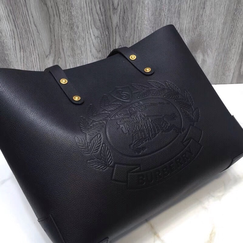 Top Quality Small Embossed Crest Tote Black For Women, Bags 13.8in/35cm