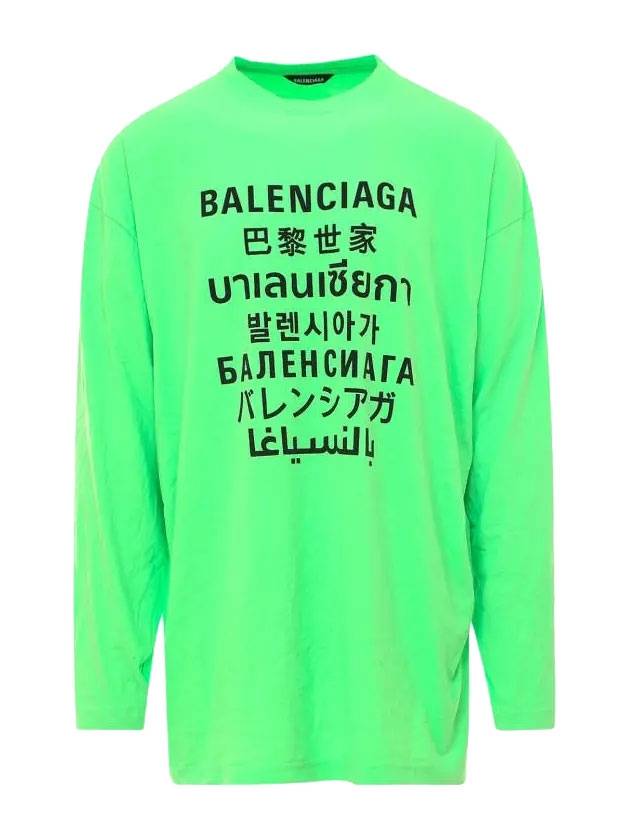 Luxury Balenciaga Trending 2025 Color Language Long-Sleeved T-Shirt Green