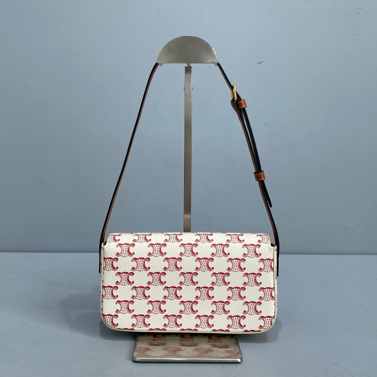 Top Quality Triomphe Shoulder Bag In Triomphe CanvasÂ  Red For Women 8in/20cm 194142CUZ.27ED