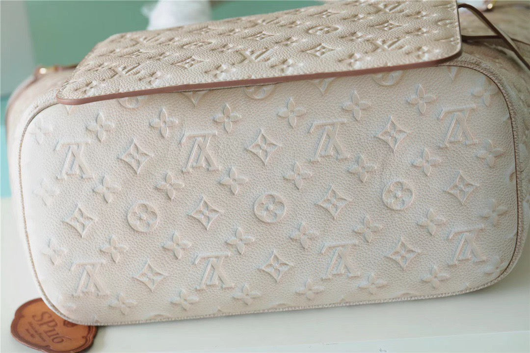 Top Quality Neverfull MM Monogram Empreinte Pale Beige For Women,  Shoulder and Crossbody Bags 12.2in/31cm Top Quality M46231