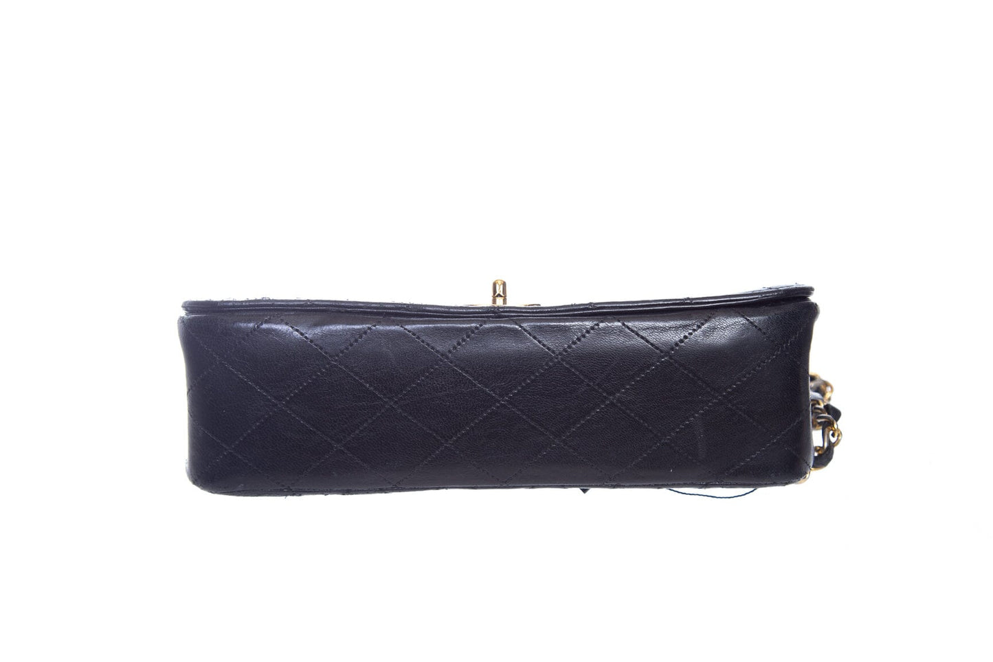 Chanel   Black Lambskin Quilted Flap Handbag