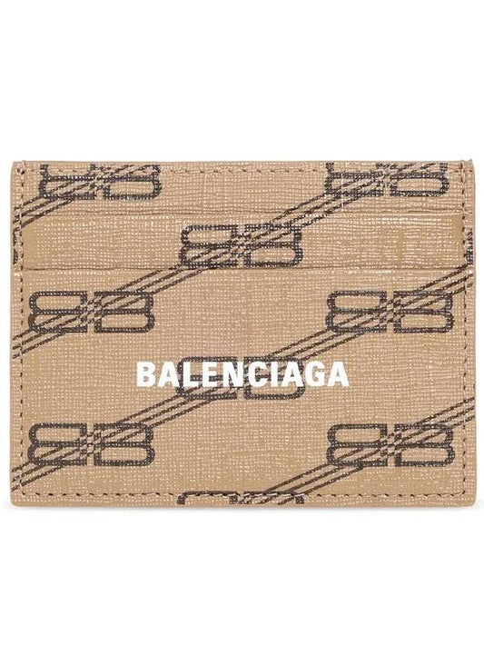 Luxury Balenciaga Trending 2025 BB Monogram Card Wallet Brown