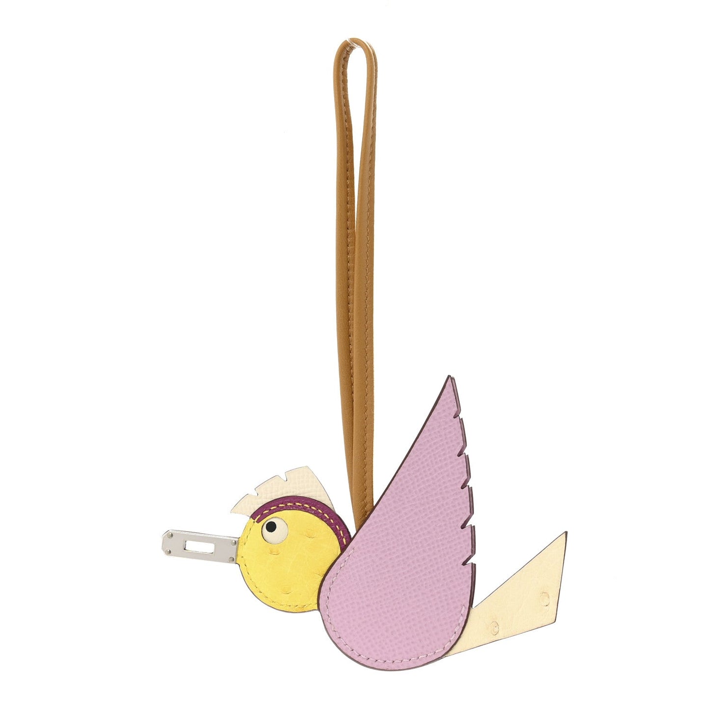 Hermes Ostrich Epsom Swift Birdy Bag Charm Mauve Sylvestre Nata Jaune Citron Magnolia Sesame