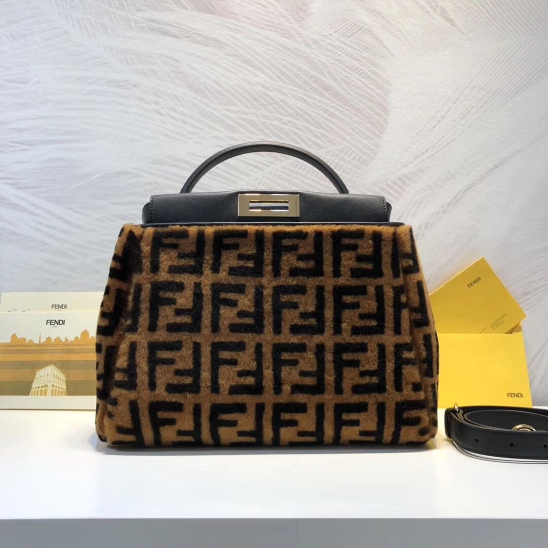 FI Top Quality Handle Bag Brown For Women, Bags 14.9in/38cm FF