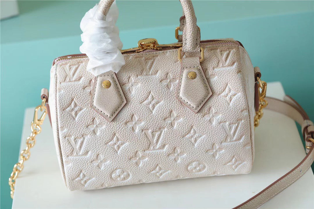 Top Quality Speedy Bandouliere 20 Monogram Empreinte Pale Beige For Women,  Shoulder And Crossbody Bags 20.5cm/8.1in Top Quality M46163