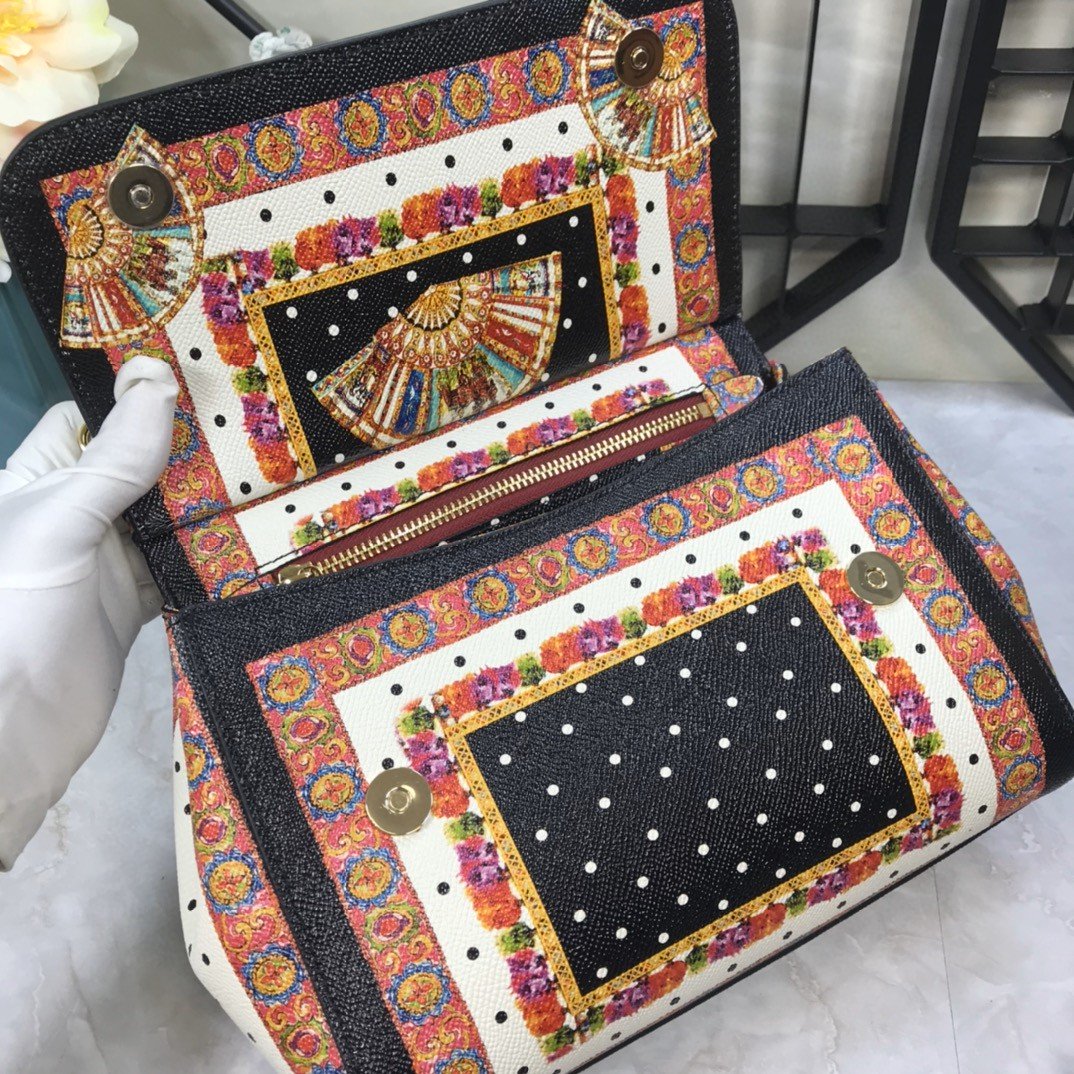 Top Quality 90s Sicily Bag With Logo Print Multicolor For Women 10.2in/26cm Top Quality