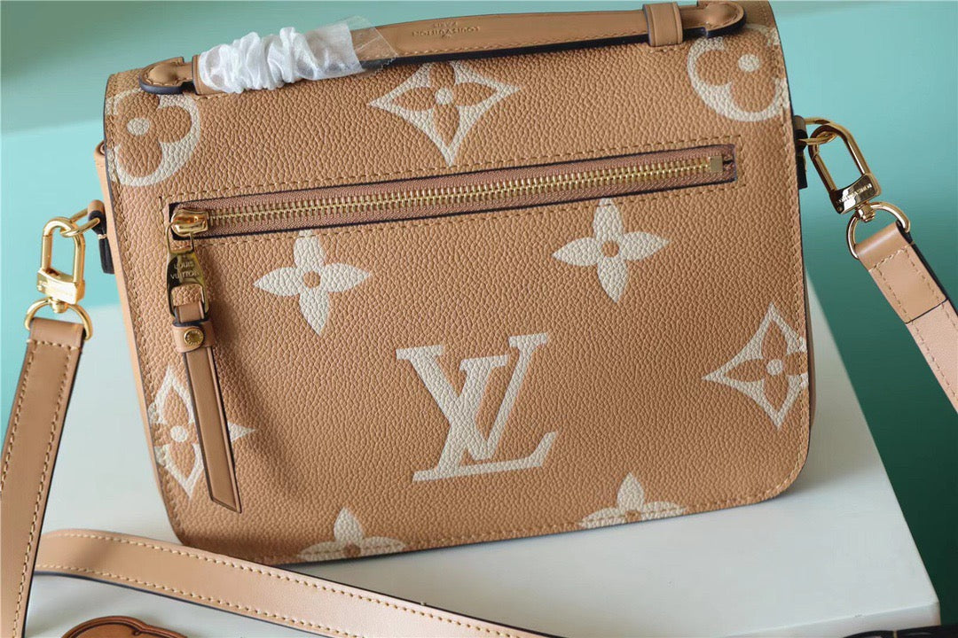 Top Quality Pochette Metis Monogram Empreinte Arizona Brown / Creme Beige For Women,  Shoulder And Crossbody Bags 9.8n/25cm Top Quality M46018