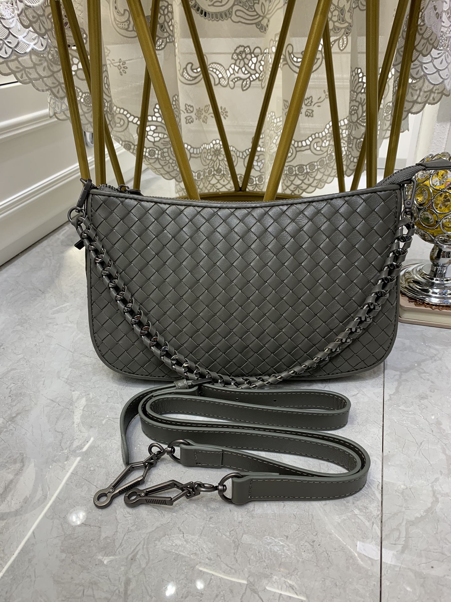 Top Quality Crossbody Bag Cinereous, For Women, Bags 9.4in/24cm