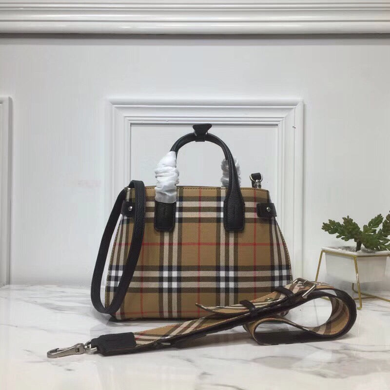 Top Quality Small Banner  Check And Tote Black For Women, Womenâs Bags 10.5in/26cm