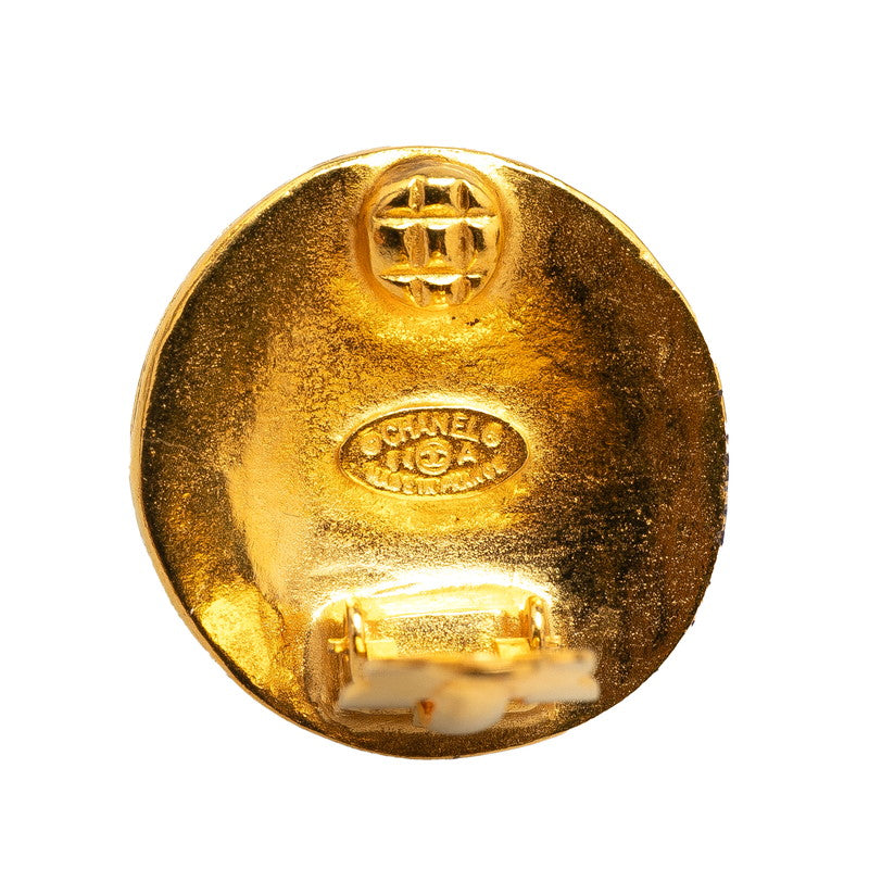 Chanel Gold Plated Coco Mark   Earrings 94A