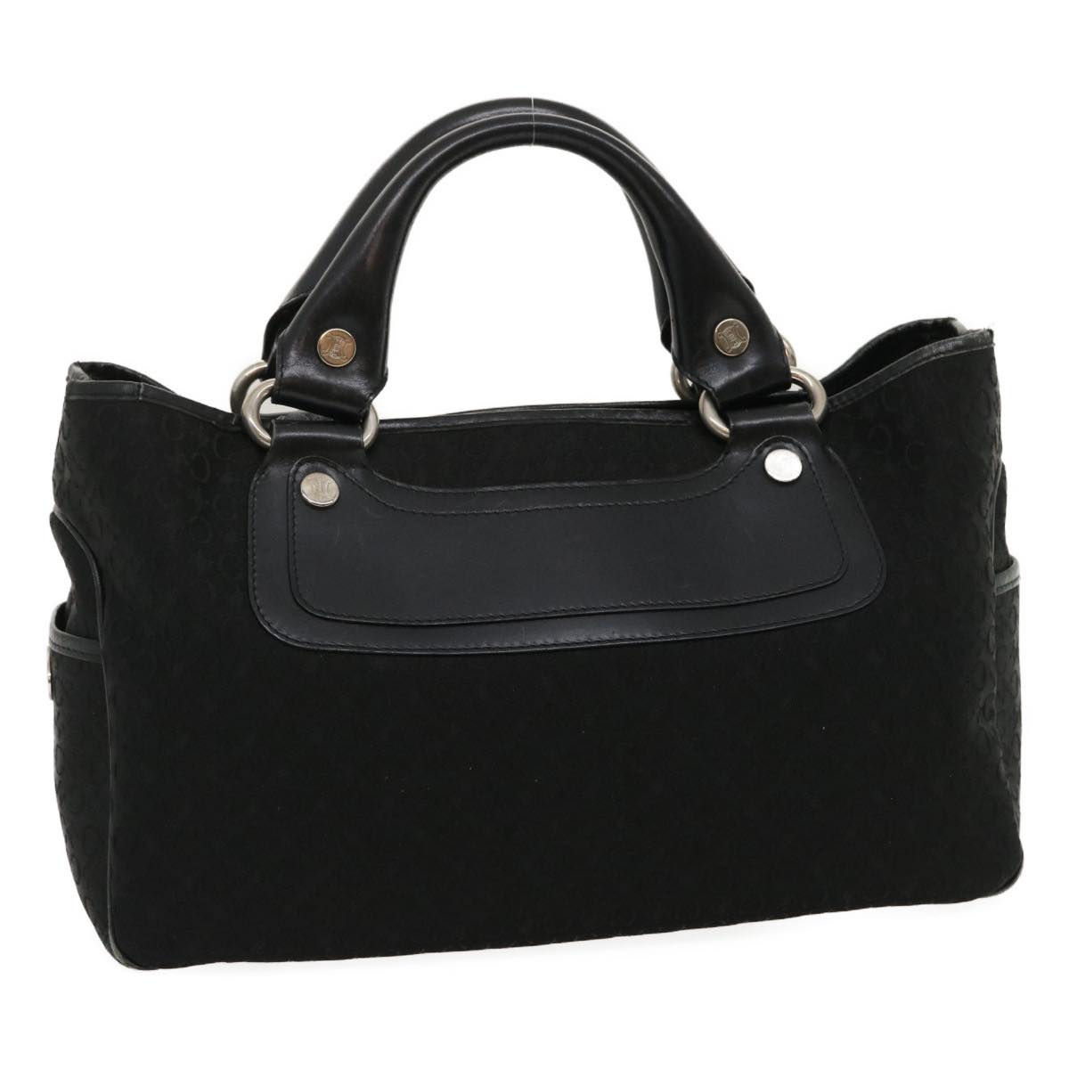 Luxury CELINE C Macadam Canvas Tote Bag Buggy Bag Black  fm1376