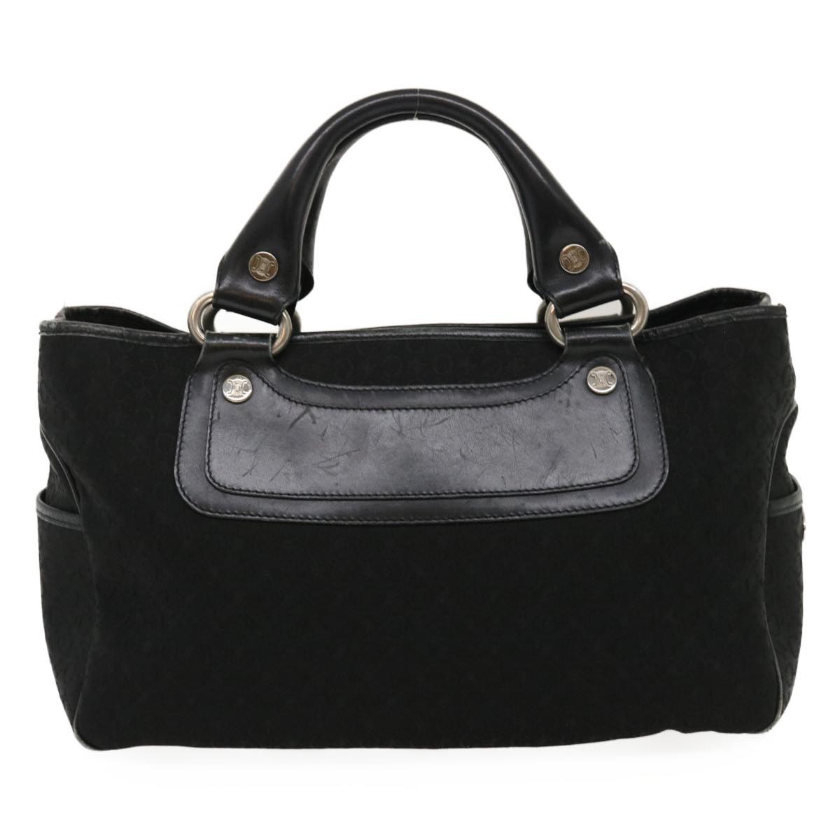 Luxury CELINE C Macadam Canvas Tote Bag Buggy Bag Black  fm1376