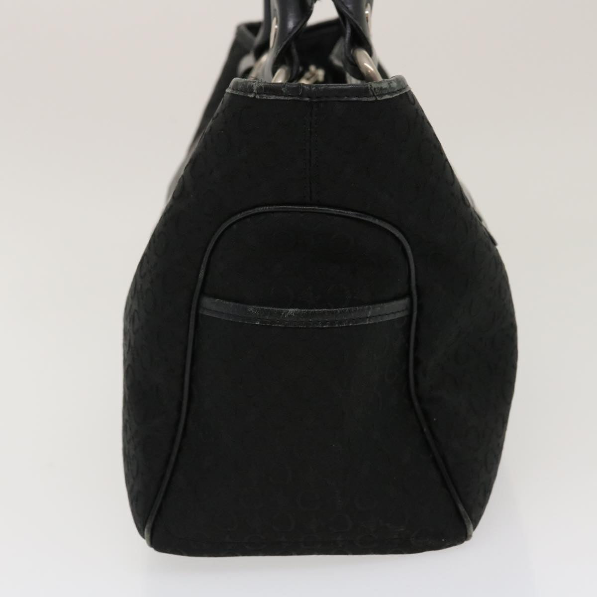 Luxury CELINE C Macadam Canvas Tote Bag Buggy Bag Black  fm1376